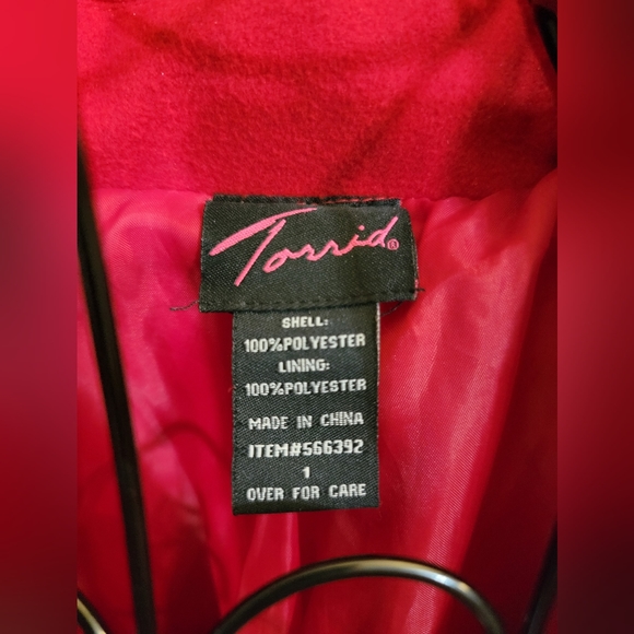 Torrid Red Coat size 1 with removable hood. - Picture 3 of 6